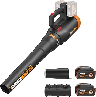 Nitro 40V Cordless Leaf Blower, Quiet Electric Leaf Blower Cordless with Battery and Charger for Lawn Care Up to 180 MPH & 530 CFM, PowerShare, WG581.1