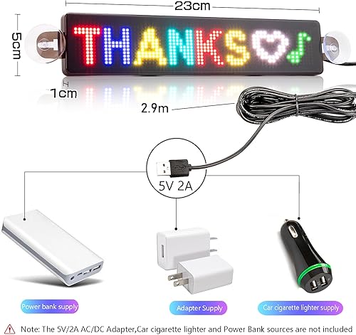 Miniatura 4 de Leadleds Cartel LED de desplazamiento RGB Tablero de mensajes multicolor Aplicación de control Bluetooth Animación programable Graffiti Texto
