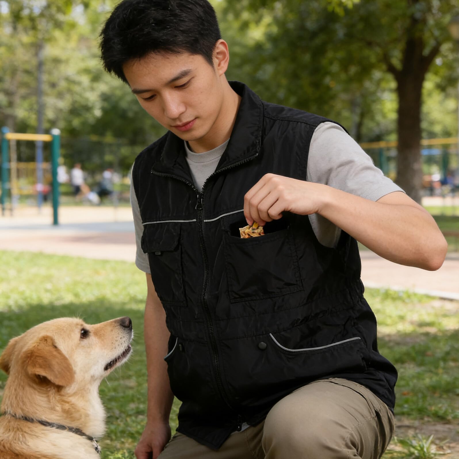 Didiseaon Chaleco de Adiestramiento para Perros Bolsillos Grandes Chaleco Reflectante Tiras para Entrenamiento Canino para Dueños de Mascotas y Adiestradores Actividades al Aire