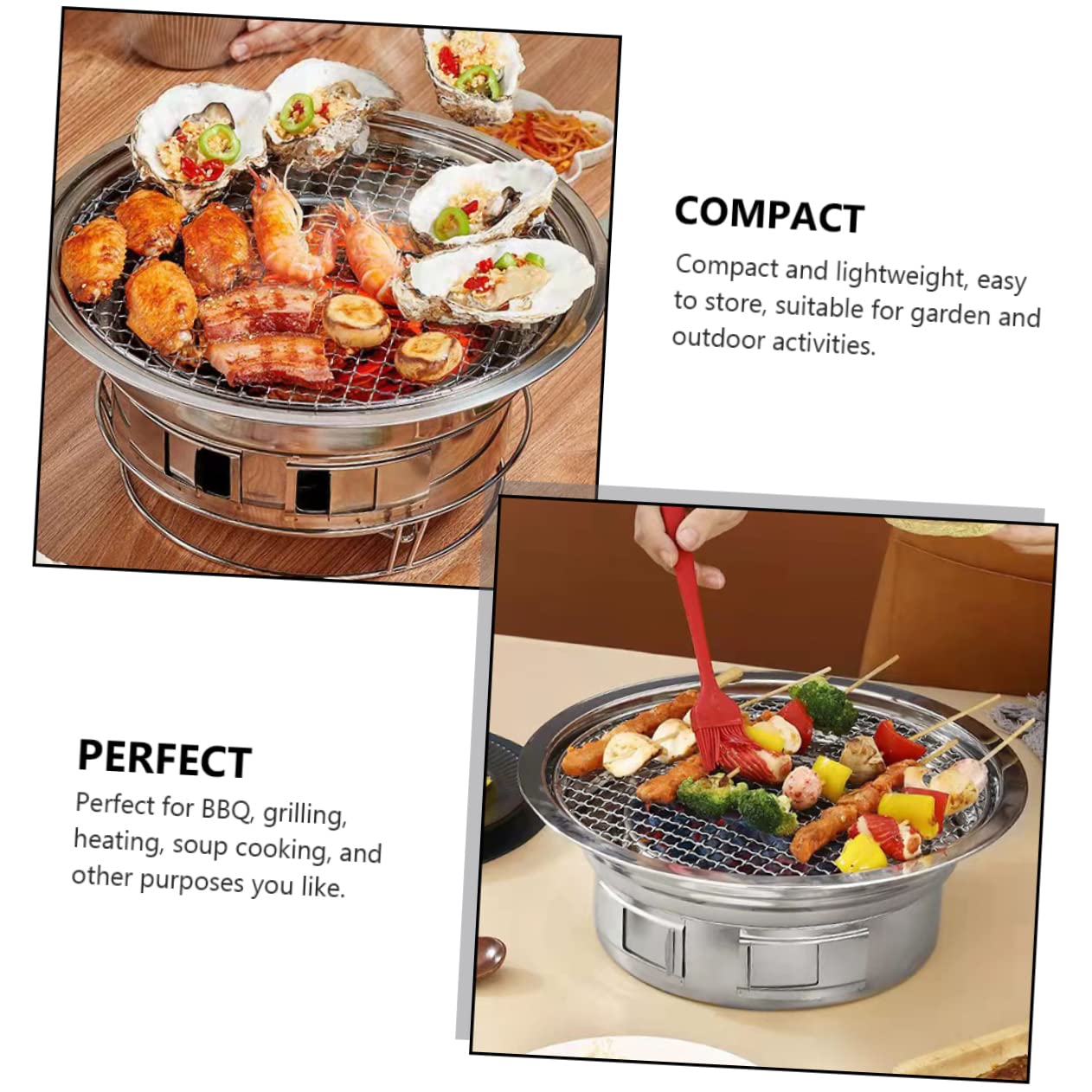 Gatuida 1 set Portatile Barbecue per Picnic e All Design Compatto e Leggero Facile da Trasportare e Riporre