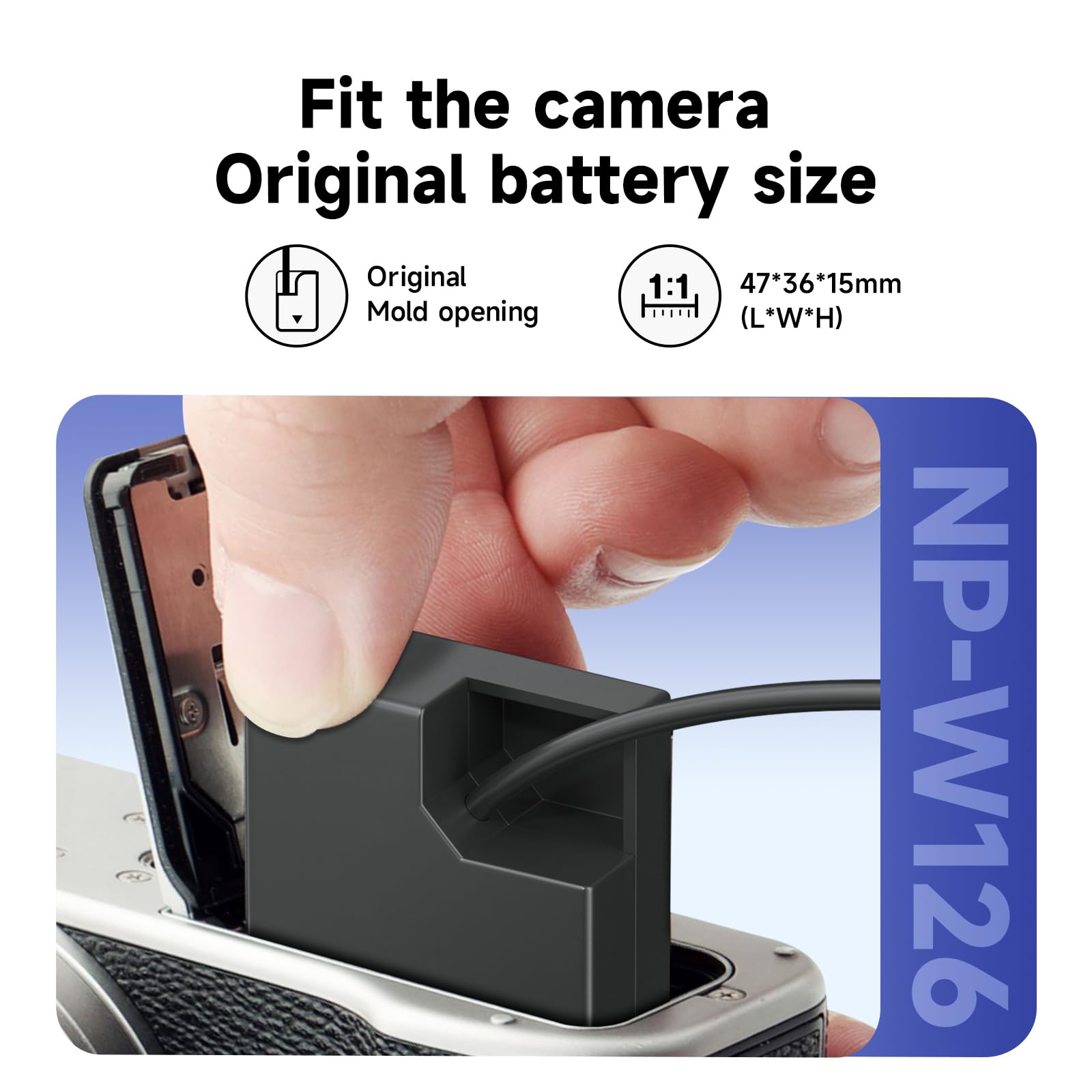 W126S Kit batteria fittizia, adattatore di alimentazione CA con connettore per batteria per fotocamere Fujifilm X100F X100V X-S10 XT-2 X-T3 X-T20 X-T30 X-T100 X-A X-E X-Pro FinePix