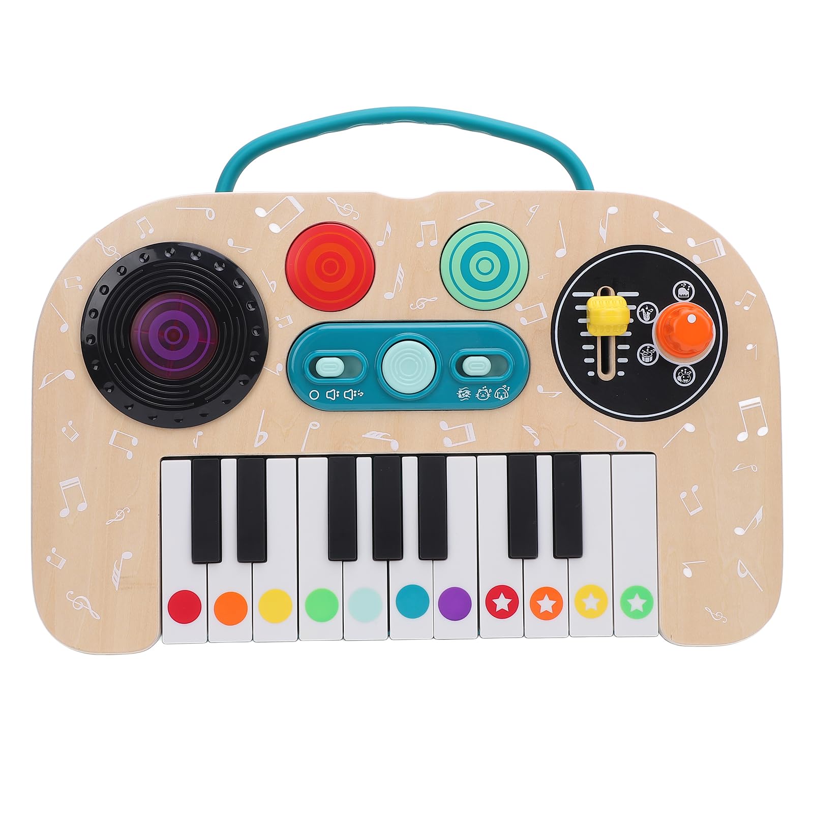 Zestaw Muzyczny dla Dzieci Fortepian Edukacyjny Kolorowy Mikser DJ-ski dla Dzieci w Wieku 3+ Przenośny Plastik do Użytku w Pomieszczeniach i na Zewnątrz