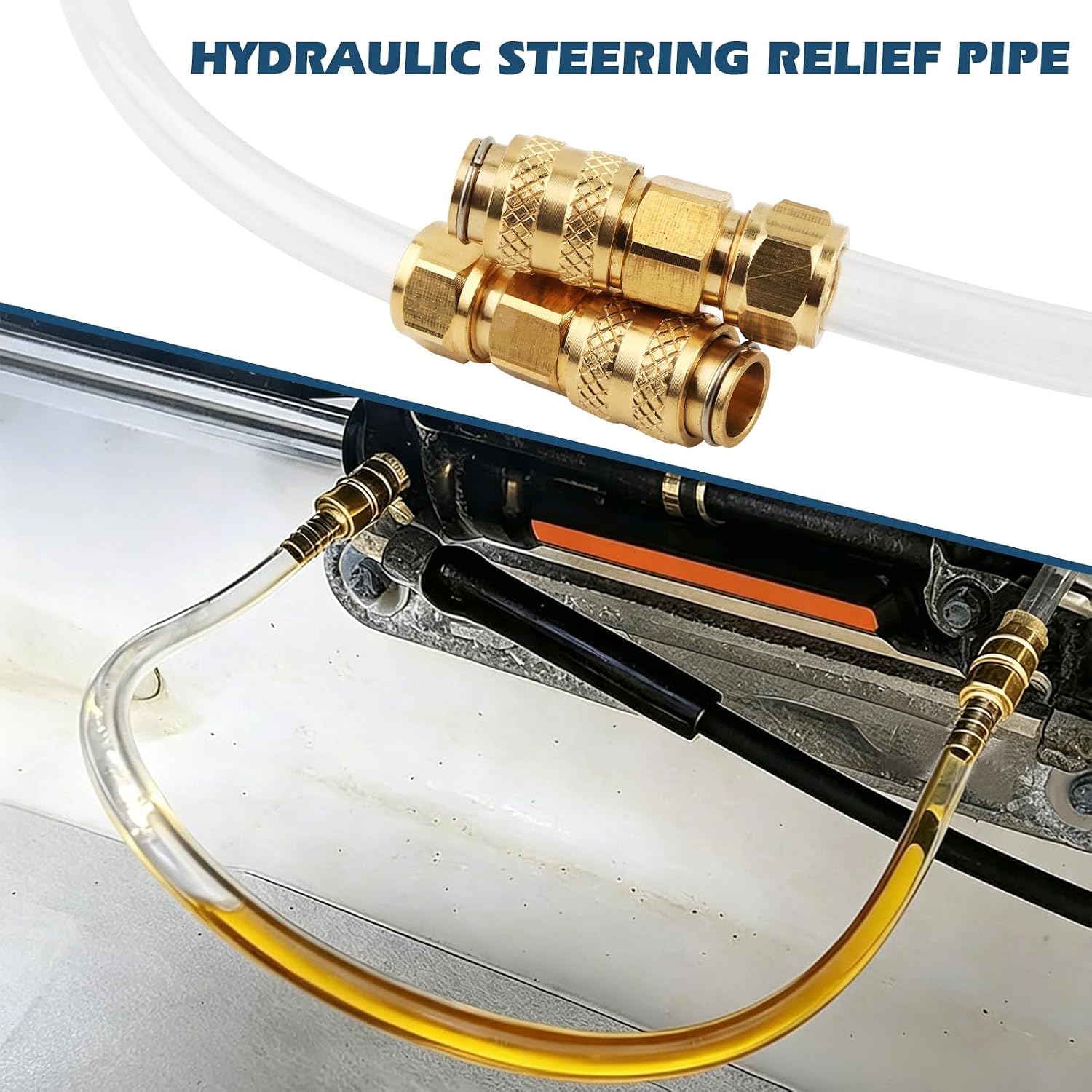 Upgraded Seastar Hydraulic Steering Bleed Kit, 21.6 inch Marine Steering Hydraulic Kit, Leak-Proof Quick-Connect Boat Bleeder Tool with Seal, Brass Fittings