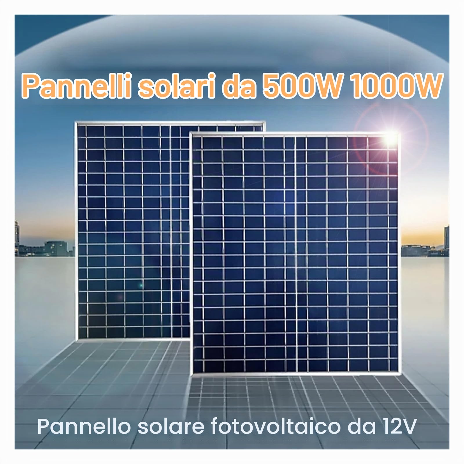 Kit pannello solare fotovoltaico da 1000 W 500 W 12 V Caricatore pannello solare controller 100 A, adatto for batterie veloci in case/campeggio/camper(1PC Controller kiTS)
