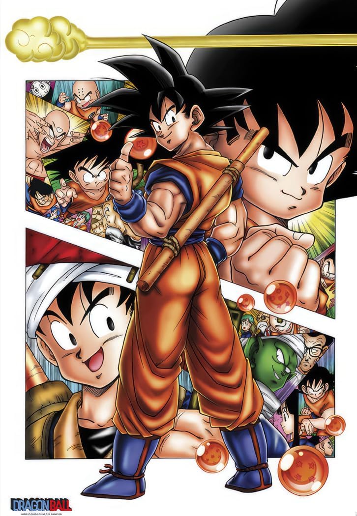 Dragon Ball - Anime TV Show Poster Dragonball - Son-Goku Story Goku Montage Size 24" X 36"