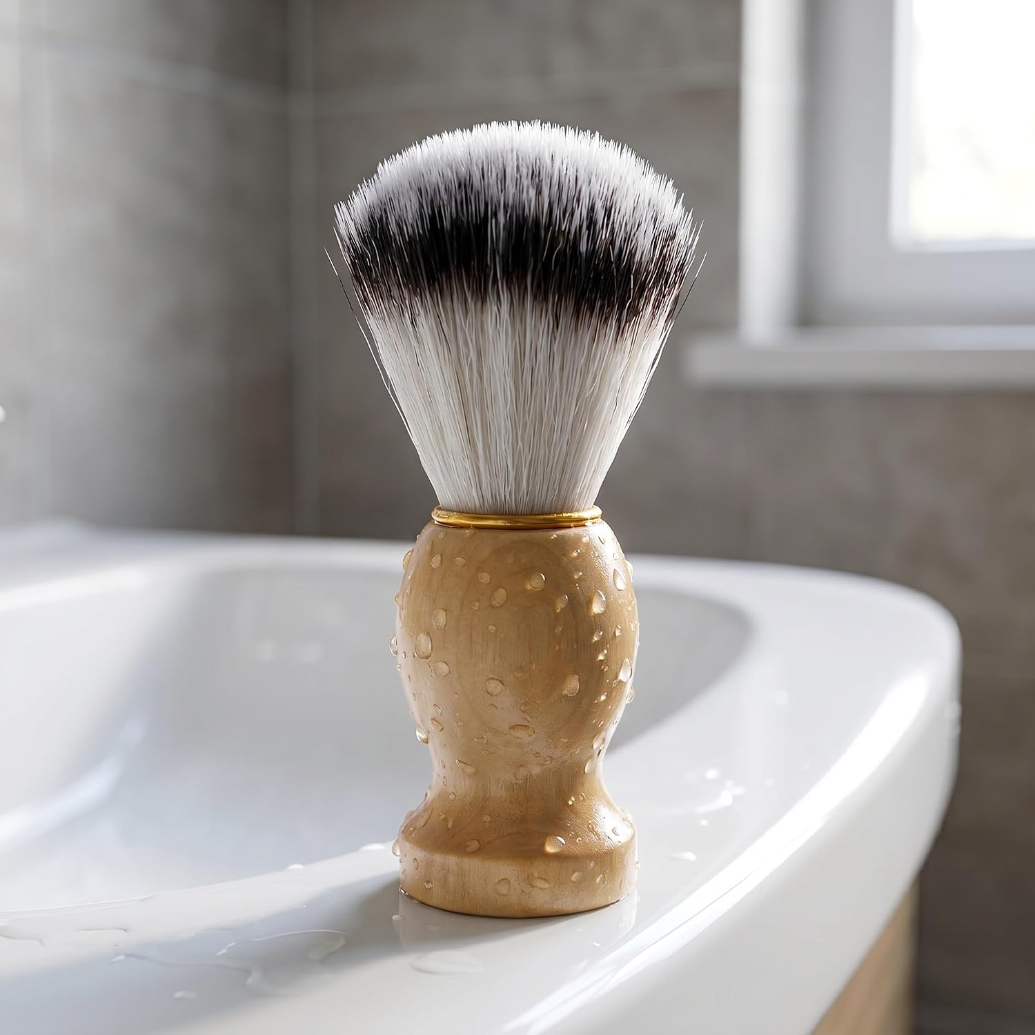 Toddmomy 4pcs Shaving Brush for Men, Soft Nylon Hair Barber Brush with Wooden Handle, Face Cleaning Hairbrush for Haircuts and Styling Kit