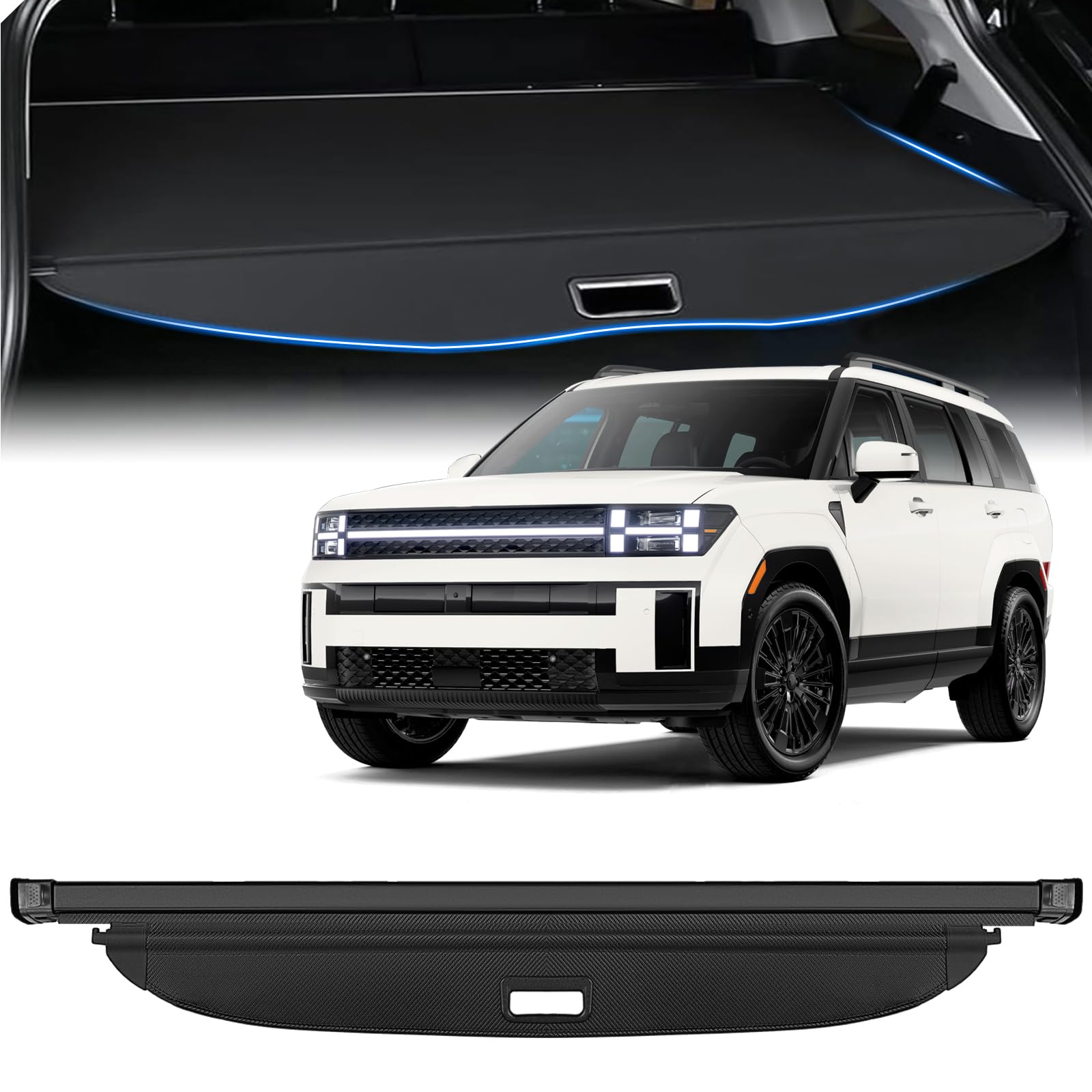 VEVOR Trunk Privacy Shield 2021-2025 VEVOR Retractable ,Upgraded Carbon Fiber Texture Trunk Cover,Anti -Peeping Luggage Privacy Shield,for Hyundai Tucson 2021-2025 5Seater,Black Cargo Cover - View #11