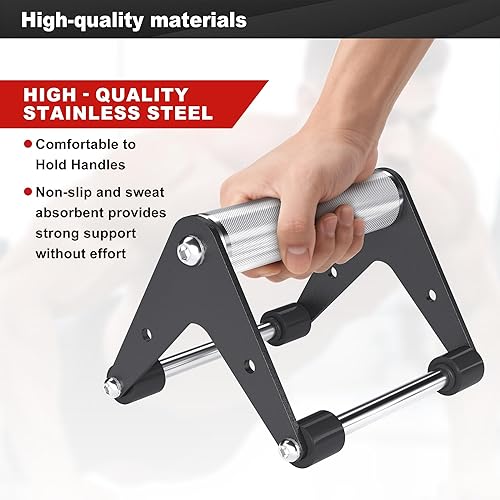 Miniatura 4 de Barra de empuje Soporte de acero inoxidable resistente con base antideslizante, capacidad de 500 libras, equipo portátil de gimnasio en casa para