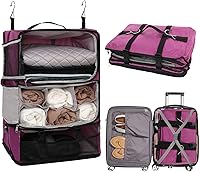 Vista 18 de TABITORA Estantes colgantes portátiles de viaje, organizador de armario, organizador de equipaje y almacenamiento con compartimento invisible