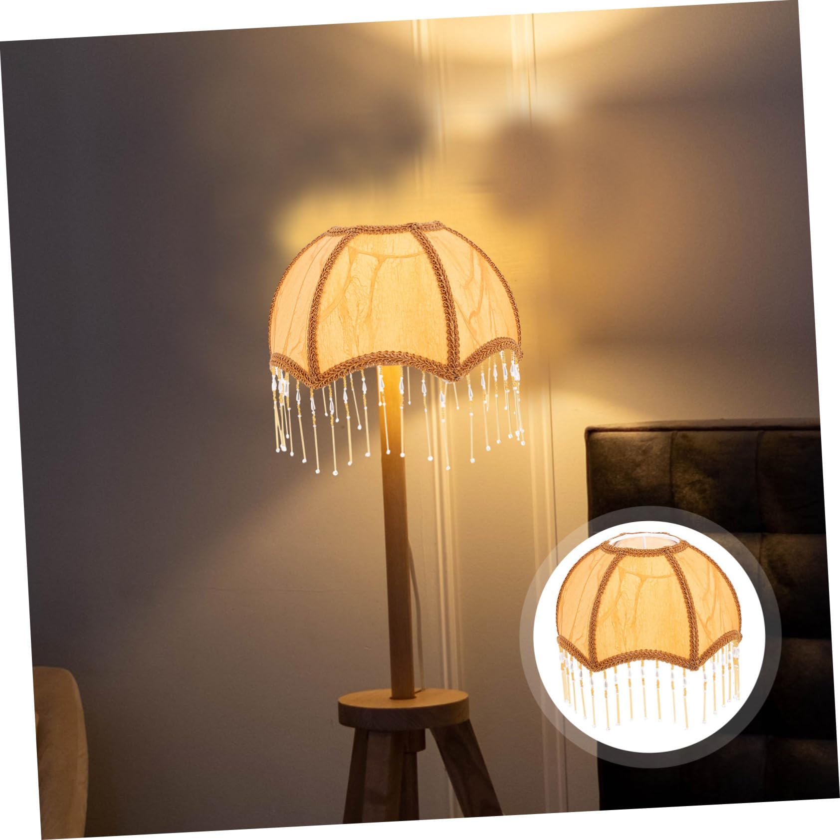 VILLCASE Oval Fabric Lampshade – Durable Metal Frame & Soft Fabric For Desk Or Floor Lamps | Creates Warm, Cozy Atmosphere | Black, 9" X 7" X 5"