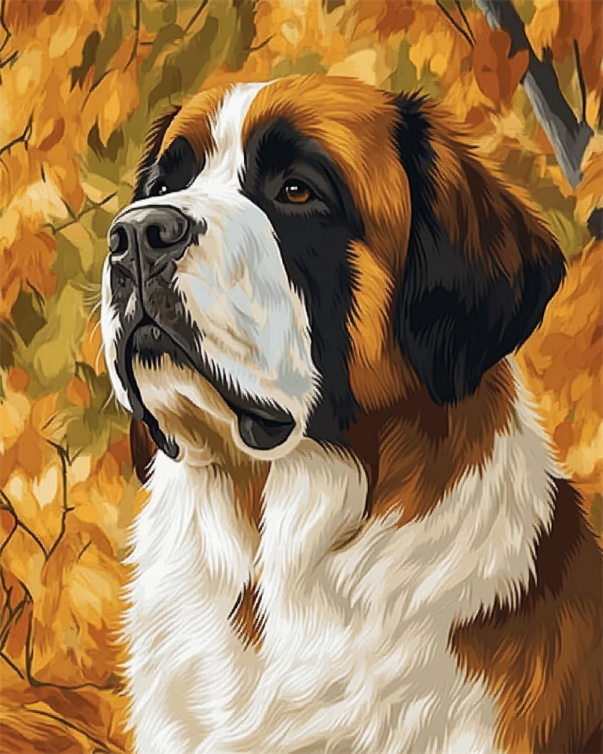 Taxpy No Frame Diy Paint By Numbers Kits（No Frame） St Bernard Dog Animal Paint By Numbers Set Coloring By Numbers Decorative Paintings For Adults Kids 40X50cm