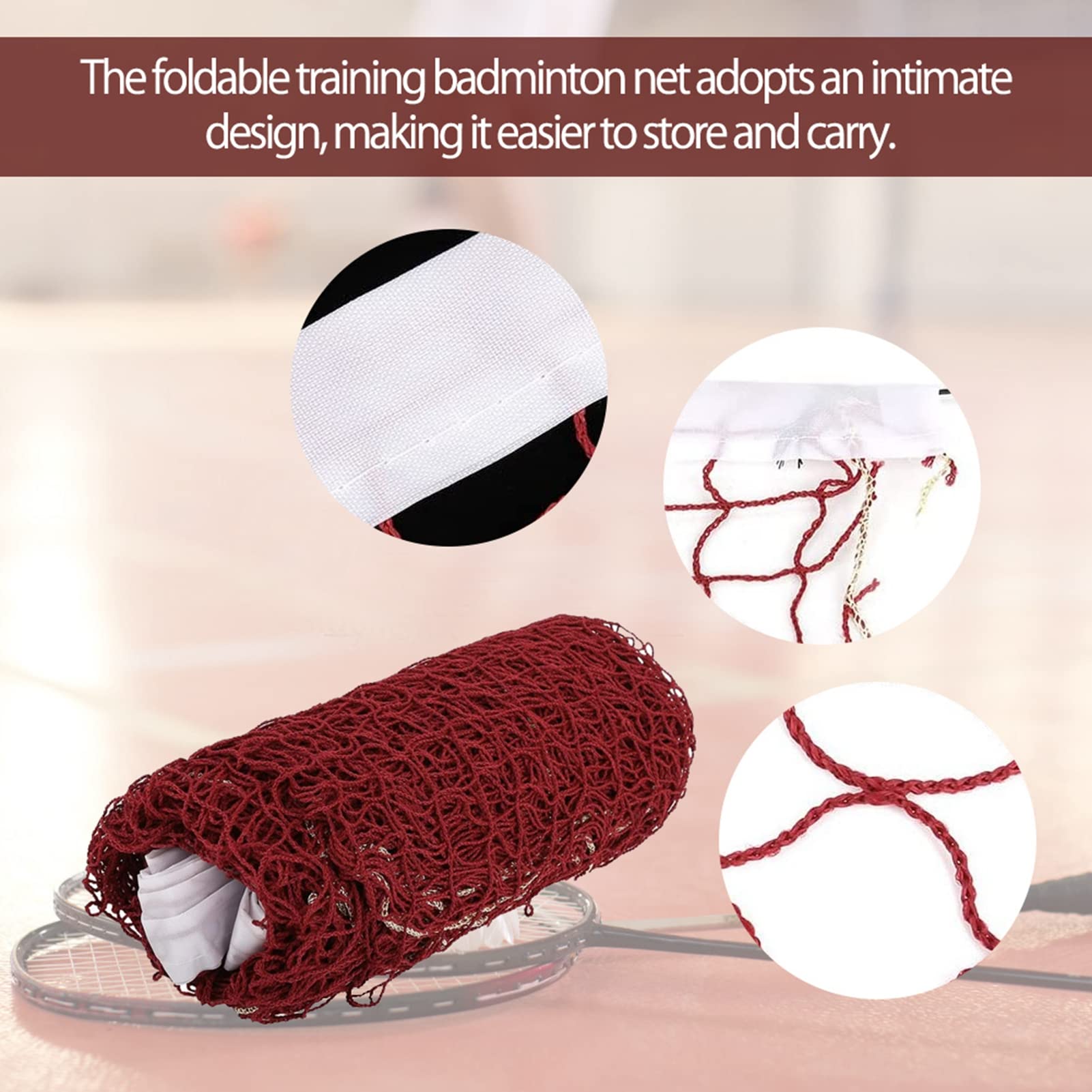 Filet de Badminton, Filet de Volley-Ball de Tennis Durable Portable en Maille de Badminton à Hauteur Réglable 21,3 Pieds pour Les Jeux de Plage d'Arrière-Cour de Parc de Salle de Sport