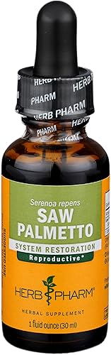 Herb Pharm Saw Palmetto Berry Extracto líquido para apoyo de próstata - 1 onza (DSAW01)