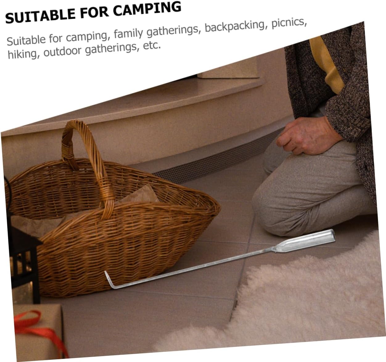 SUPVOX Handheld Tool Upgraded Heavy Duty Fireplace Poker for Indoor and Outdoor Campfire Use Lightweight and Convenient Fire Pit Accessory with Comfortable Grip
