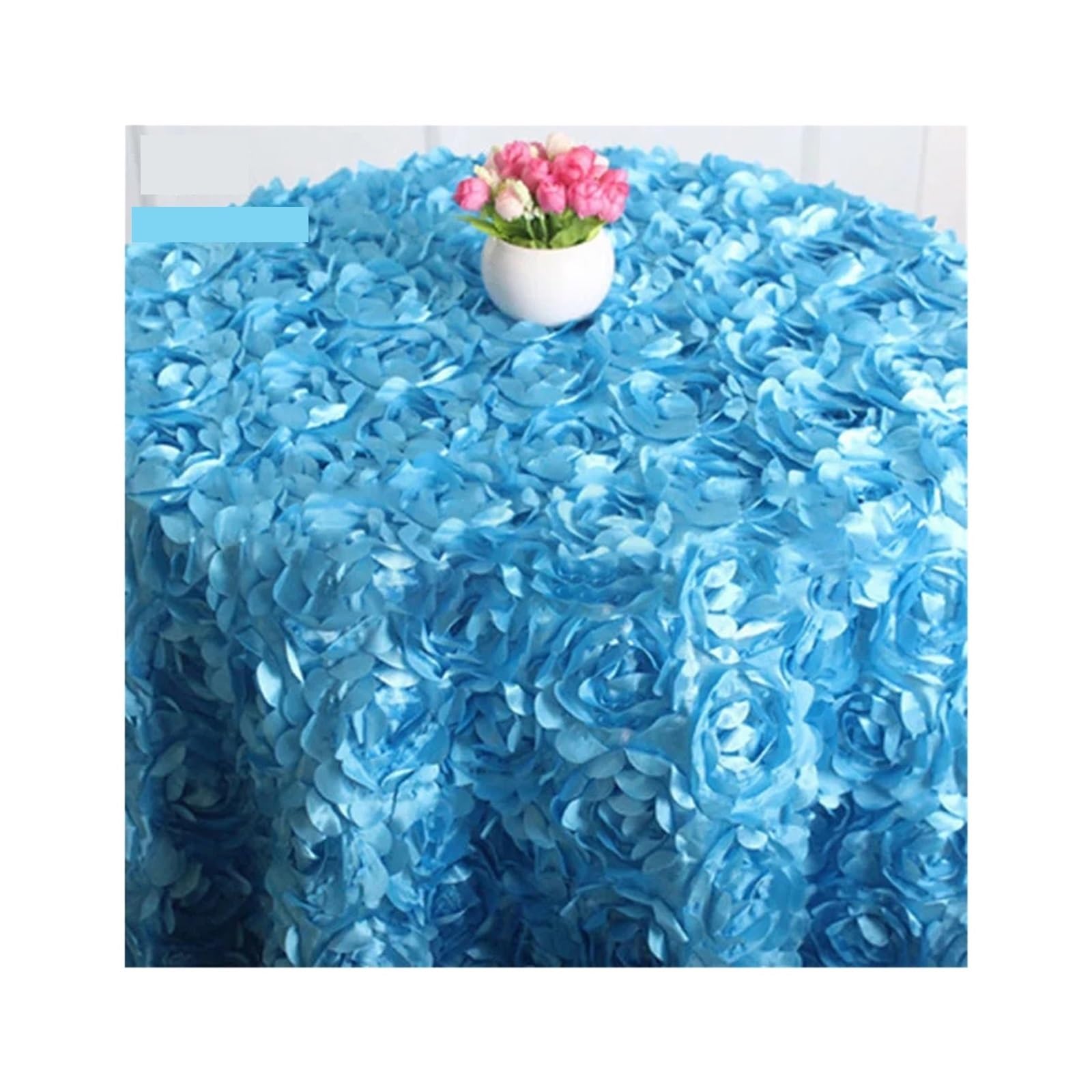 SHENJMAI Round Skirt Tablecloth Three Dimensional Rose Tablecloth, Petal Wedding, Modern Hotel(11)