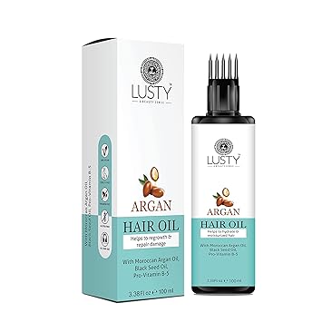 LUSTY A BEAUTY SENSE Argan Hair Oil With Moroccan Argan Oil,Black Seed Oil,Pro-Vitamin B-5, Men and Women 100ml