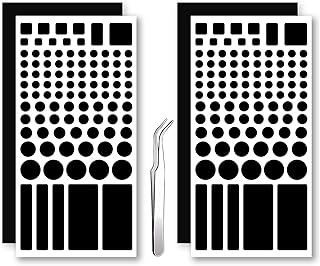 LED Light Blocking Stickers, Light Dimming LED Filters, Dimming Sheets for Routers,Clocks and Electrical Appliances, LED Covers Blackout, Dimming 50% ~ 80% of LED Lights (4 Sheets 80%+1PCS)