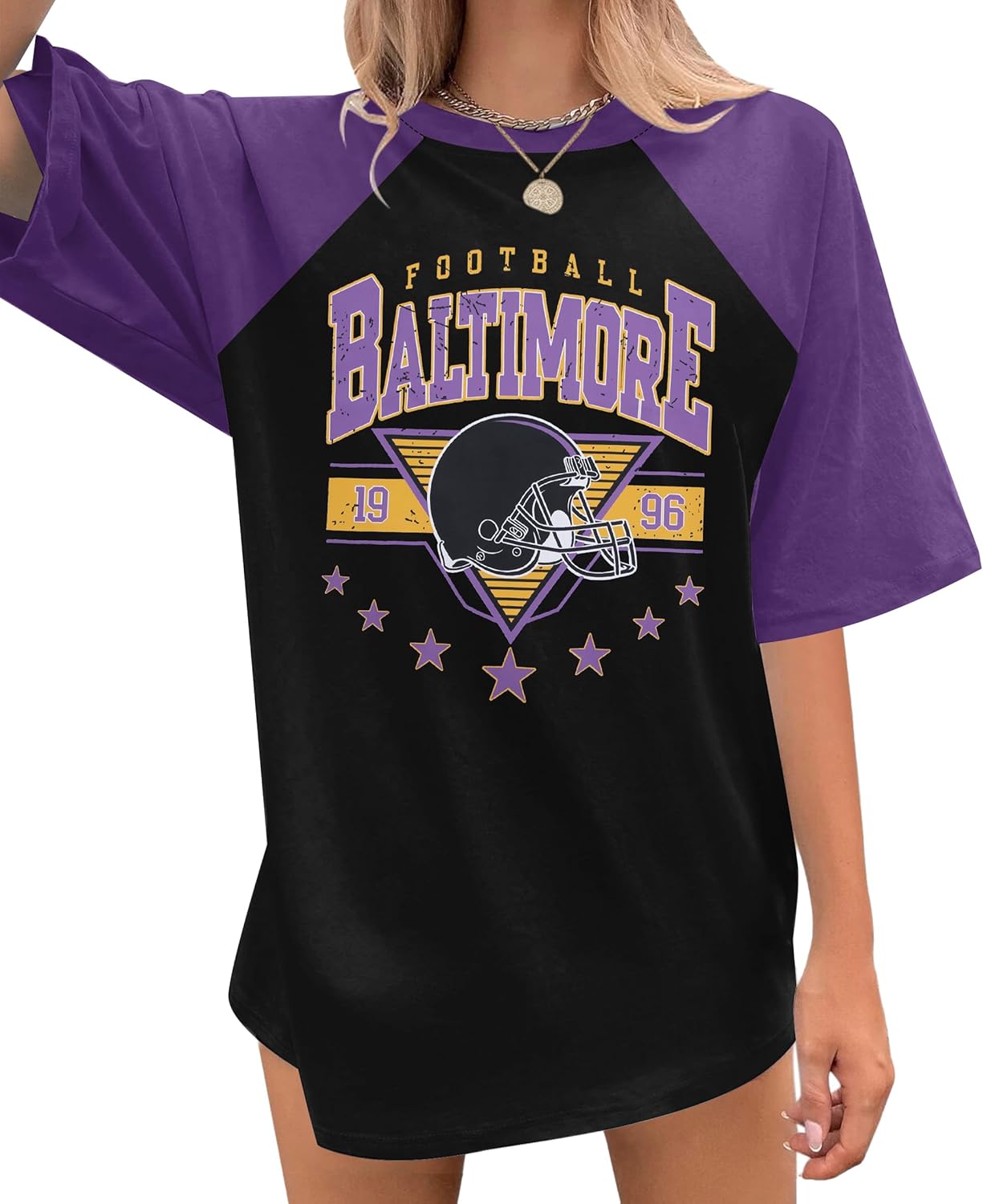 Oversized Football Shirts Women Game Day Tshirt Football Outfits Team Fan Gifts Tee Tops