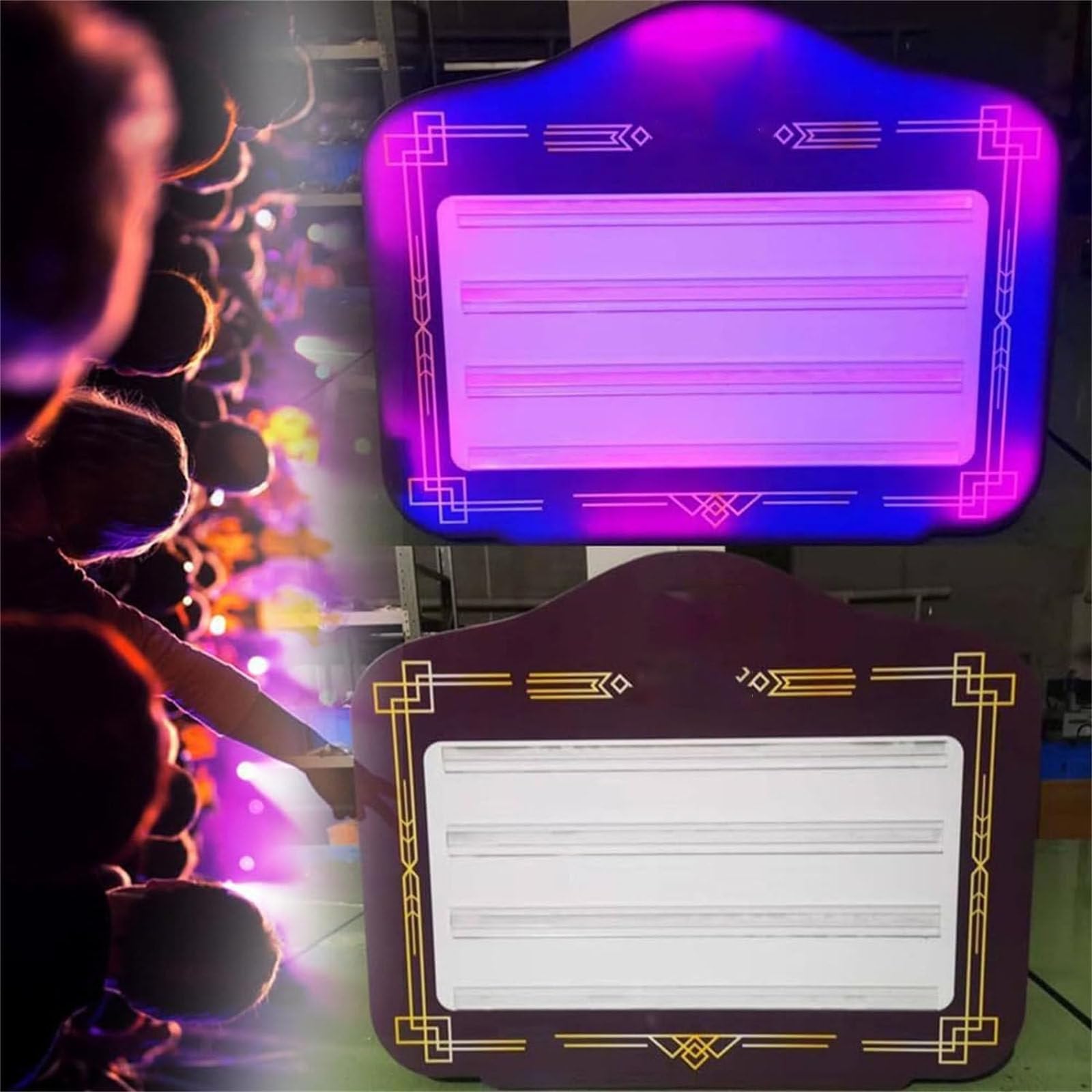 Presentador de Botellas para Club Nocturno, presentador LED Luminoso de Mano, Caja de luz con Letras Intercambiables, Incluye números + 2 Juegos de Letras A ~ Z, para Bar,Club