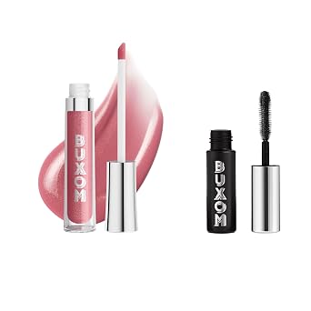 Buxom Full-On Plumping Lip Polish in Dolly + Mini Lash Volumizing Mascara