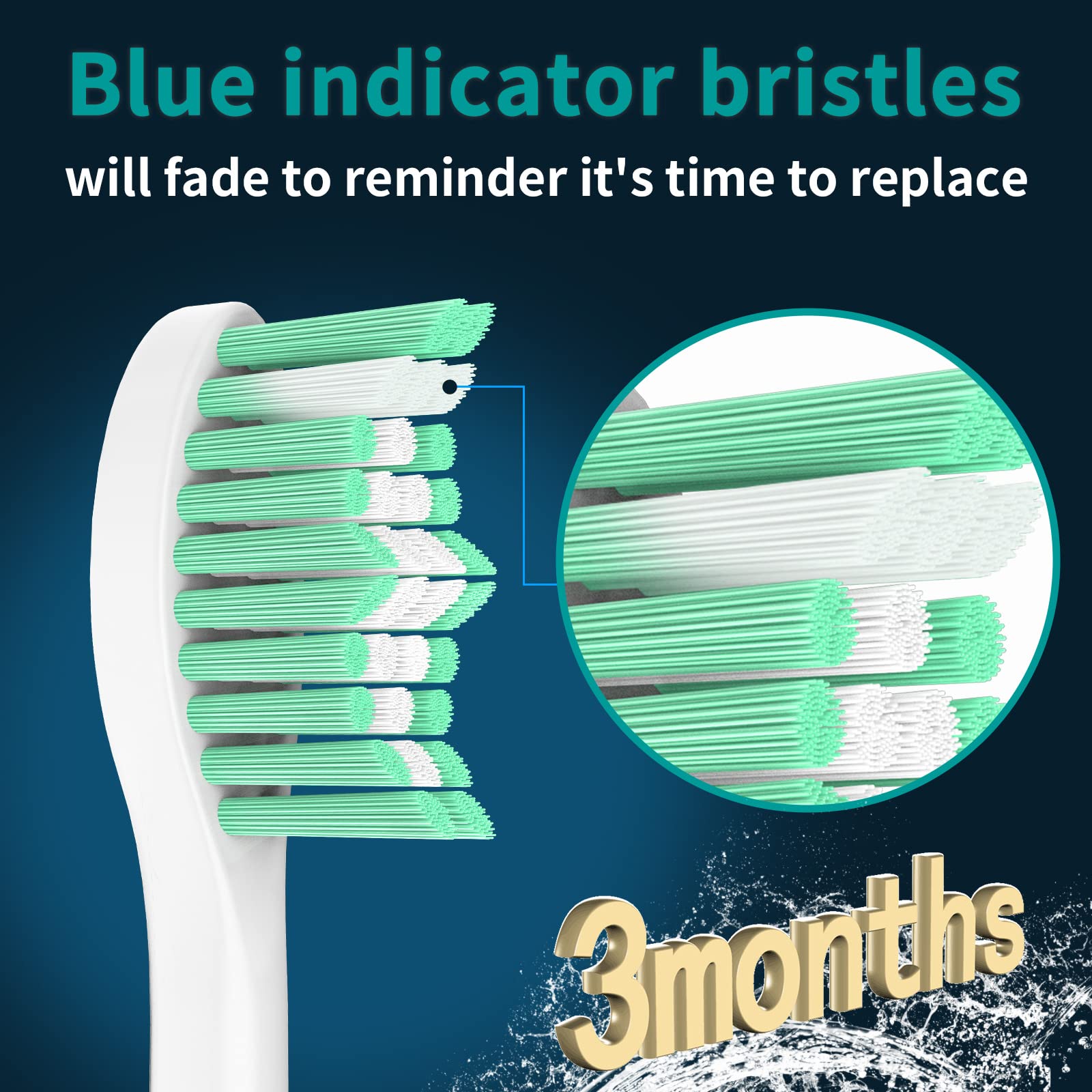 Aoremon Cabezales de repuesto compatibles con Philips Sonicare E-Series Essence Xtreme Elite Advance CleanCare cepillo de dientes eléctrico, 5 cabezales de recambio