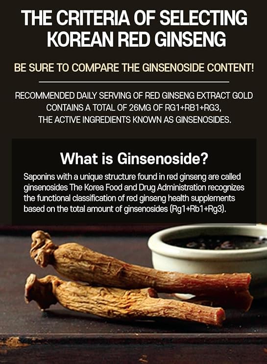 SAMSIDAE Korean Red Ginseng Extract Gold 240g, 6-Year, 13mg/g Ginsenosides | 100% Korean 6-year red ginseng 13mg/g ginsenosides Supports daily energy, stamina & mental performance