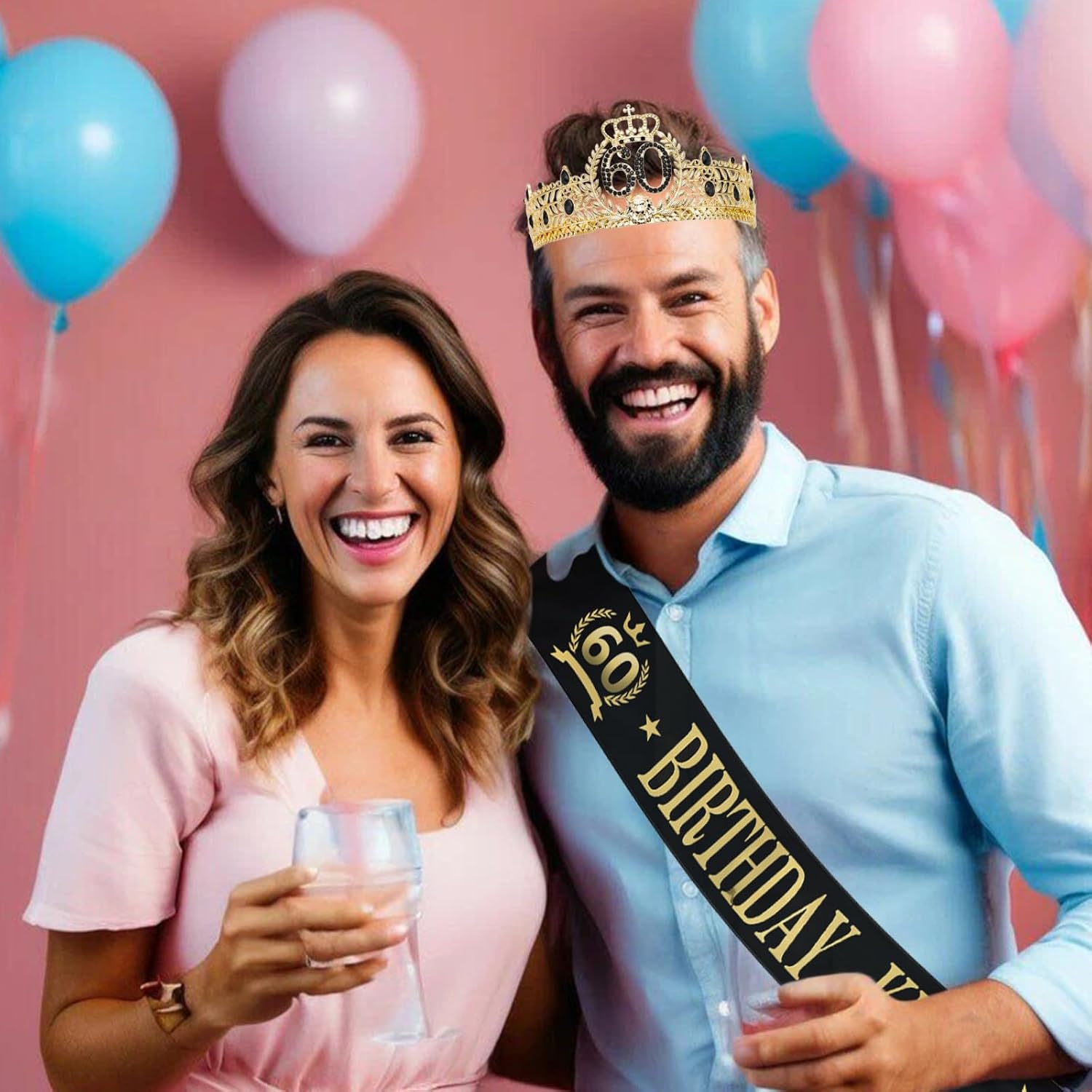 Birthday King Crown and Sash, Gifts for Men. Birthday Party Decoration for Men