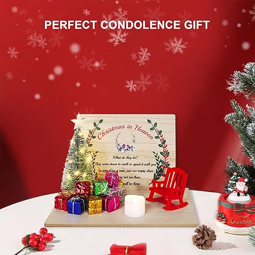 Miniatura 2 de Adorno de silla de Navidad en el cielo, adornos conmemorativos de Navidad con portavelas, silla de mecedora conmemorativa, regalo conmemorativo de