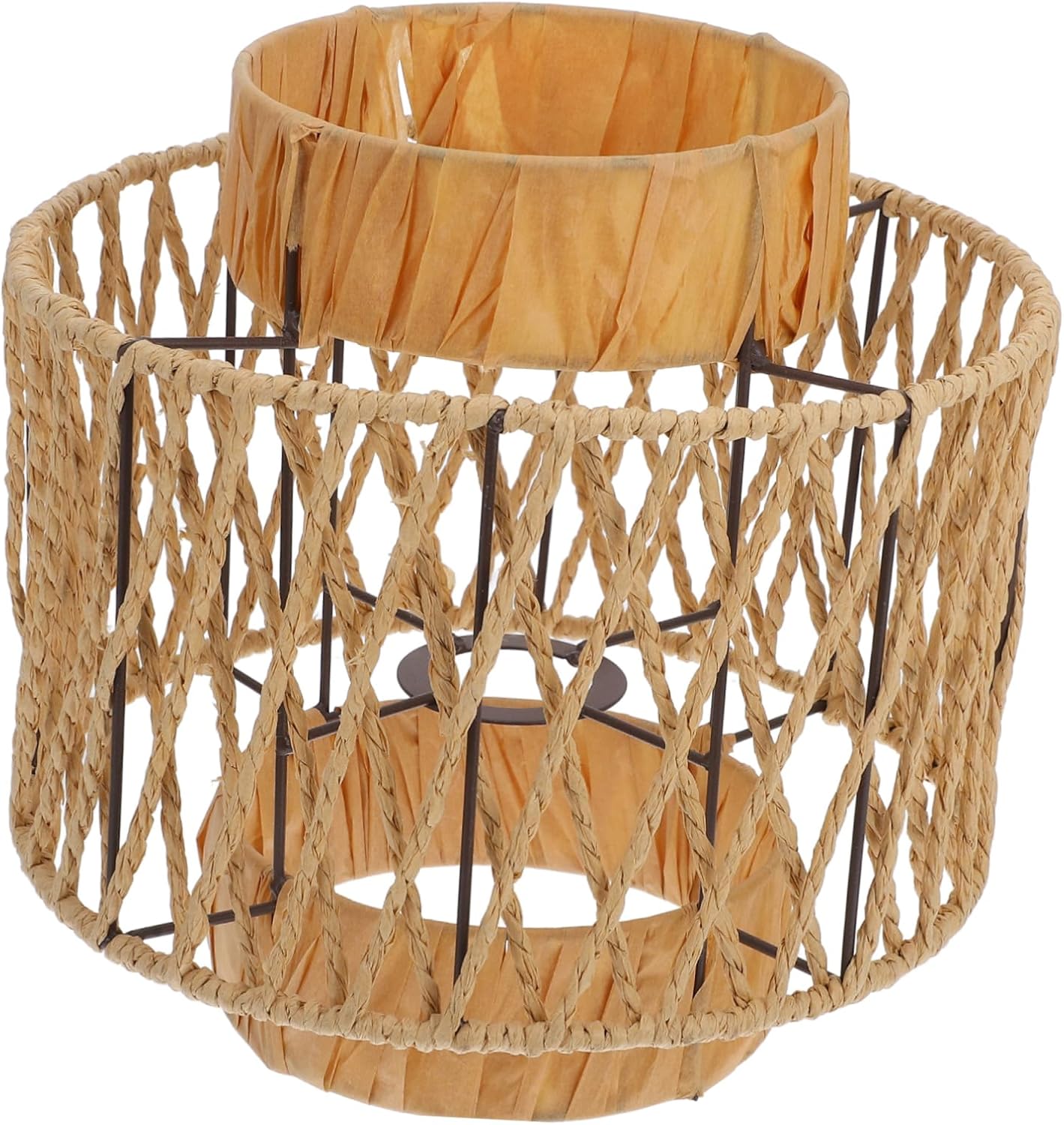 STOBOK Vintage Handwoven Pendant Lamp Shade Rustic Ceiling Light Cover Bohemian Woven Design for Entryway and Home Decor Replacement for Chandeliers and Ceiling Fixtures