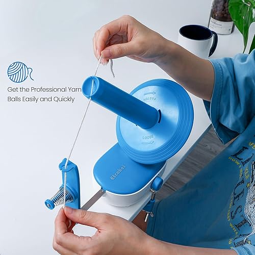 Miniatura 6 de Etcokei Enrollador de hilo para ganchillo y tejido, enrollador eléctrico automático de bolas, gran capacidad (hasta 10 onzas), velocidad continua (2