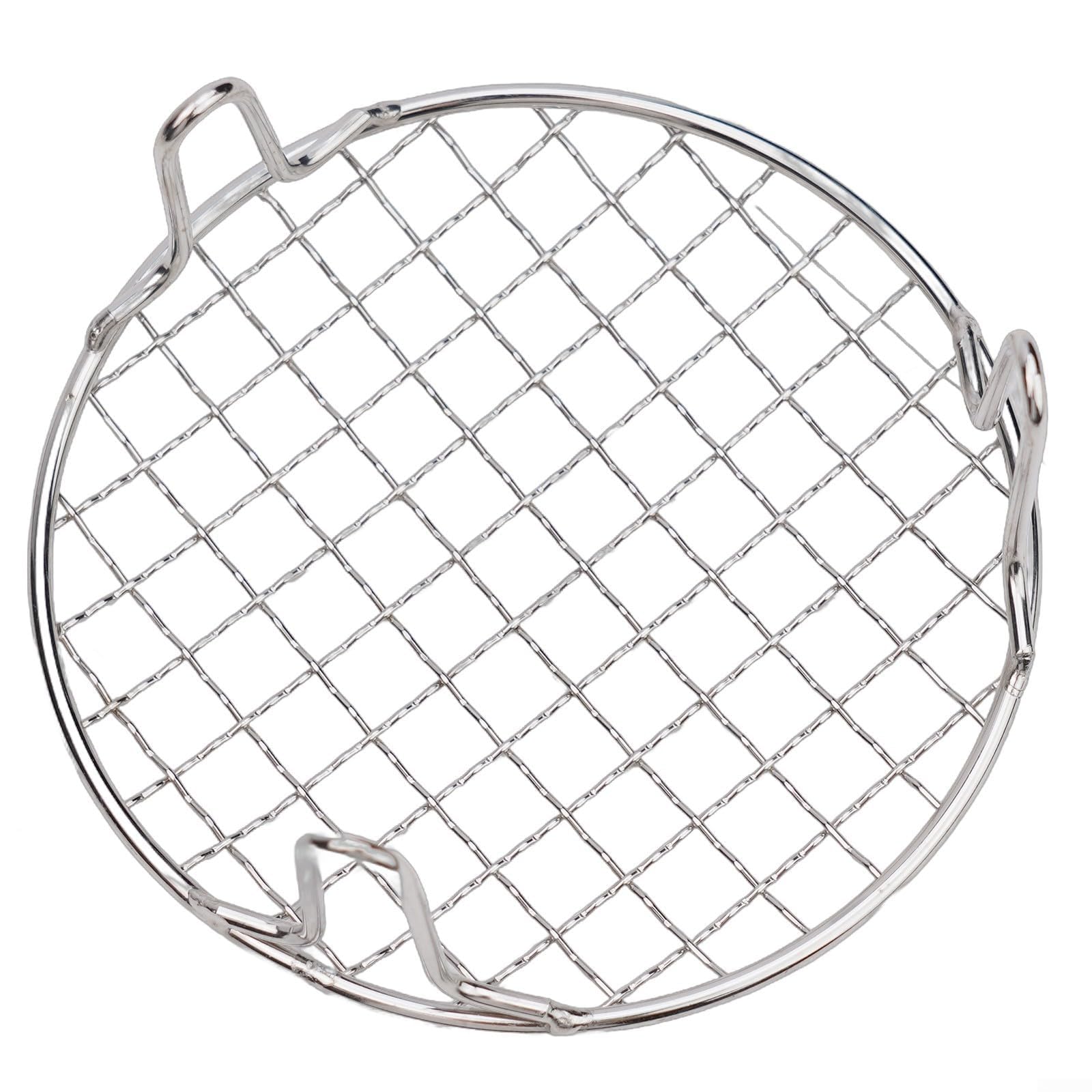 HGCOEYR BBQ Grill Mesh Net, Stainless Steel Round Grill Mesh, Portable Camping BBQ Grate With Legs, Multiple Sizes(15cm)