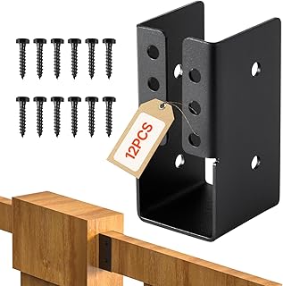 VEVOR Sabot Charpente, Lot de 12, Support de Solive de 4,9x9,2 cm, &Eacute;triers de Solive Dissimul&eacute;s avec Vis, Supports de Fixation L&eacute;gers pour Soutien Renforc&eacute;e de Balan&ccedil;oires, Cl&ocirc;tures, Toboggans en Bois