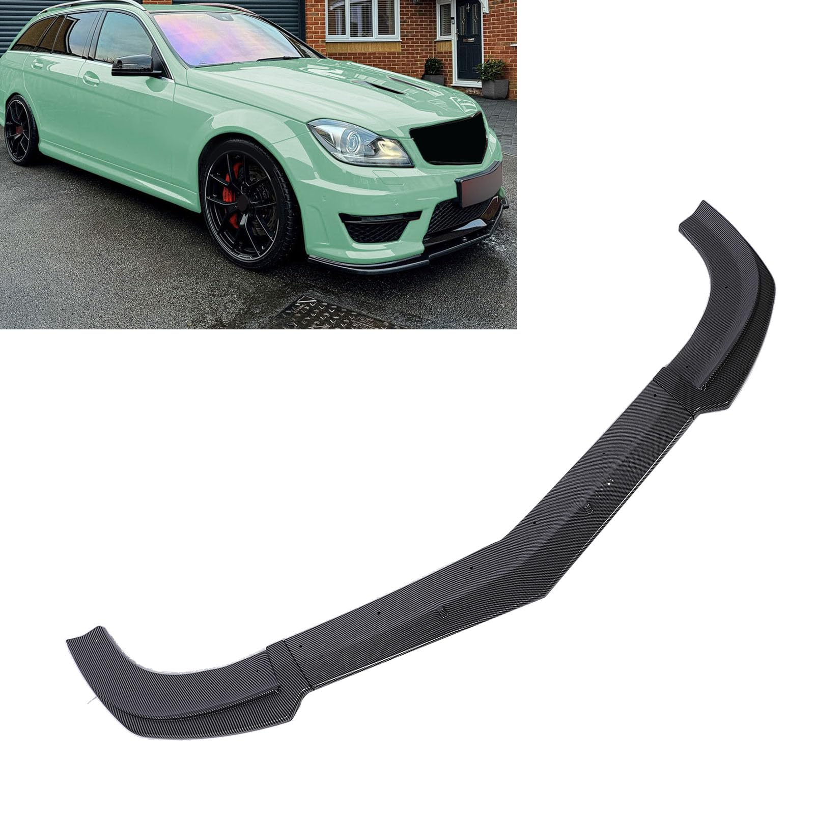 Naroote Przedni Spojler do C-Class W204, Kompatybilny z MG 2011-2014 | ABS o wysokiej wytrzymałości, ulepszona aerodynamika, sportowy design, w zestawie zestaw instalacyjny