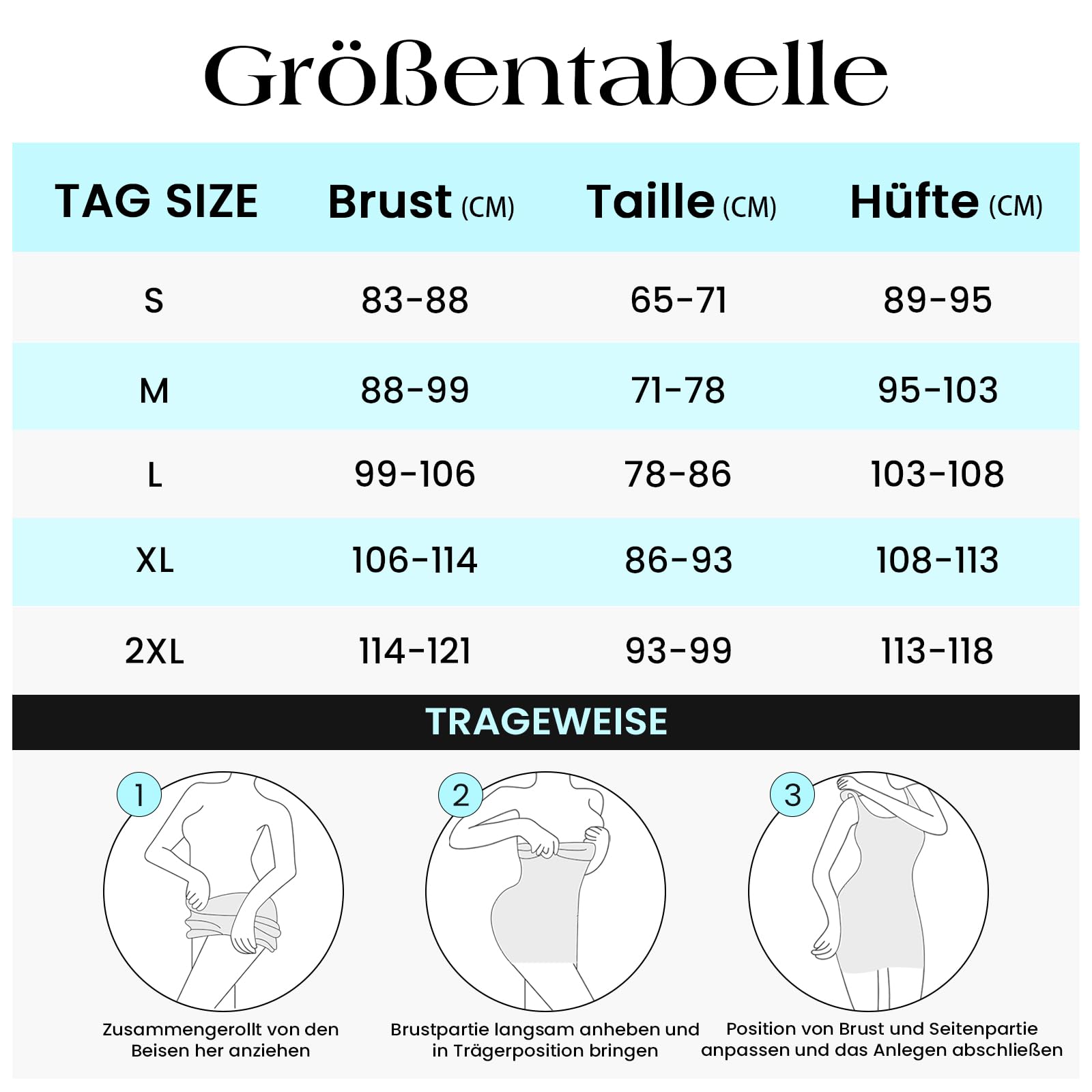 Robe gainante sans bretelles pour femme - Avec bretelles amovibles - Sans coutures - Culotte intégrale