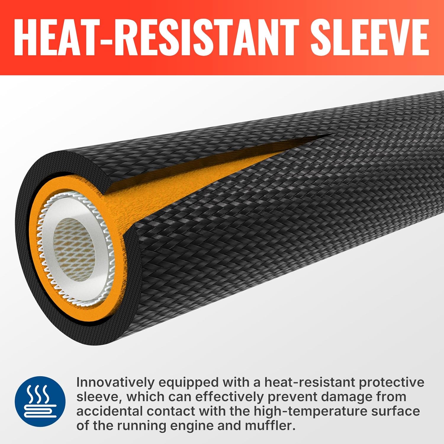 YAMATIC Upgraded Flexible Pressure Washer Hose 50 FT 3400 PSI, 1/4" Wear & Kink Resistant Power Washer Hose with Heat Protect Sleeve, Durable Replacement Hose for Uberflex Flexzilla Ryobi