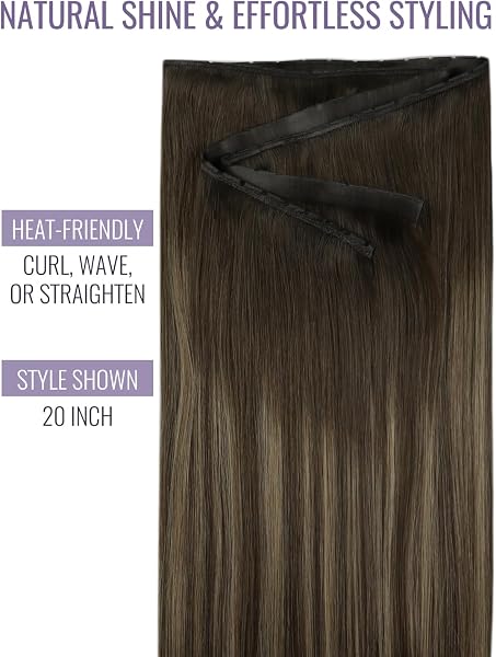Fshine Butterfly Hair Weft Human Hair Double-Sided PU Hole Weft Medium Brown with Light Blonde Highlights, Perfect for Adding Highlights and Dimension, 20 Inch, 100 g, 1 Piece - 2