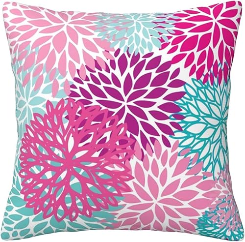 Dahlia Pinnata - Fundas de almohada de 12 x 12 pulgadas, suaves y bonitas, fundas de almohada de felpa para sala de estar, dormitorio, hogar, fundas