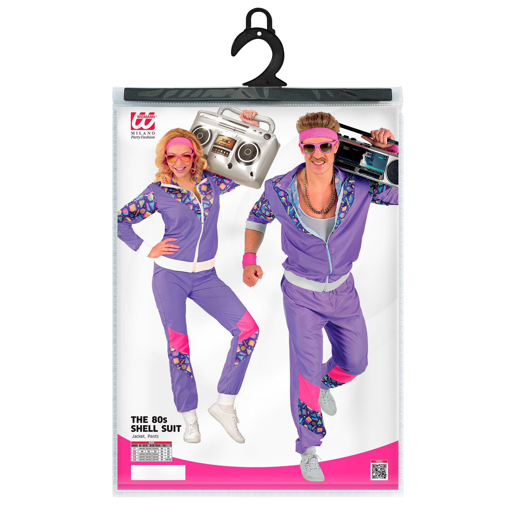 Widmann - Kostuum 80s trainingspak, jas en broek, assi pak, chav pak Widmann - Kostuum 80s trainingspak, jas en broek, assi pak, chav pak