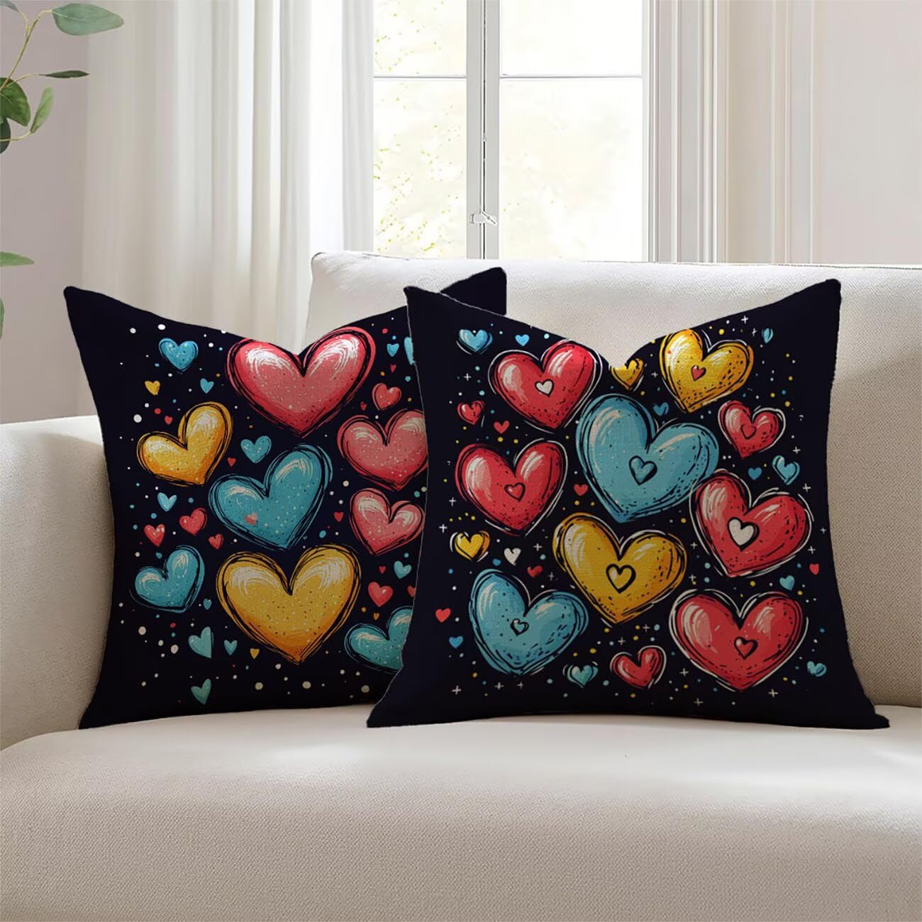 Housse de Coussin Canapé 60x60cm Imperméable et Coussins Exterieures en Lin Simple Lejnlnng