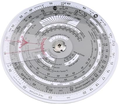 1 Pack E6B-R Flight Computer Aviation Plotter Slide Rule for Flight Training Navigation, Plastic Material with Built-in Scale, Solves Fuel CalculationsE6B-R2
