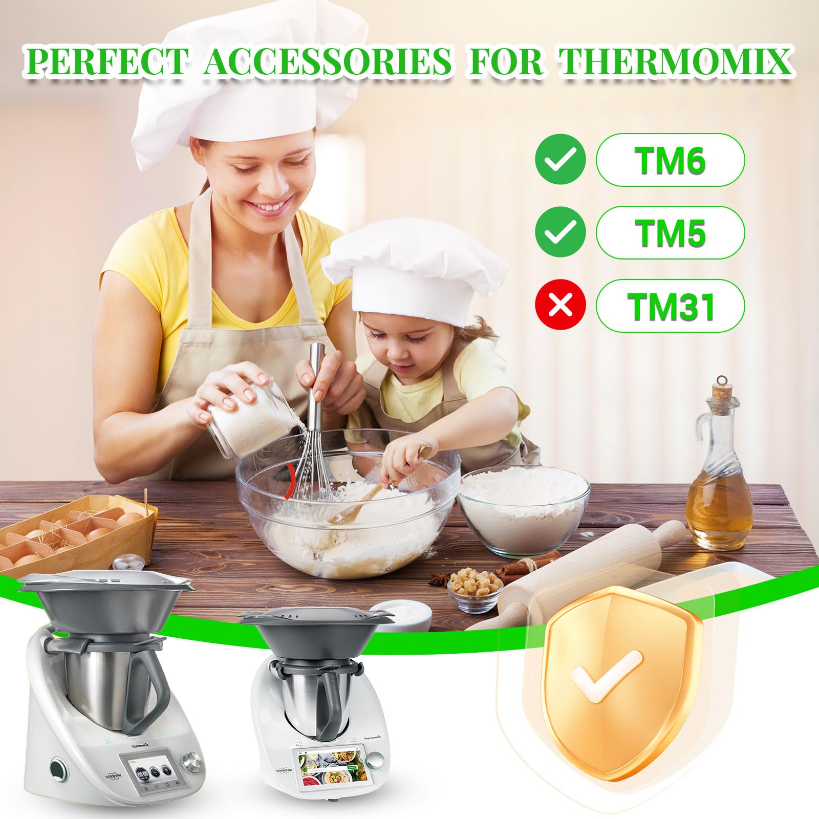 STFALI Deegmes voor Thermomix TM5, TM6, TM7, reserveonderdelen voor Thermomix messen, roestvrij staal, mixmes, reserveaccessoires, geschikt voor Thermomix TM6, TM5, compatibel met Vorwerk Thermomix