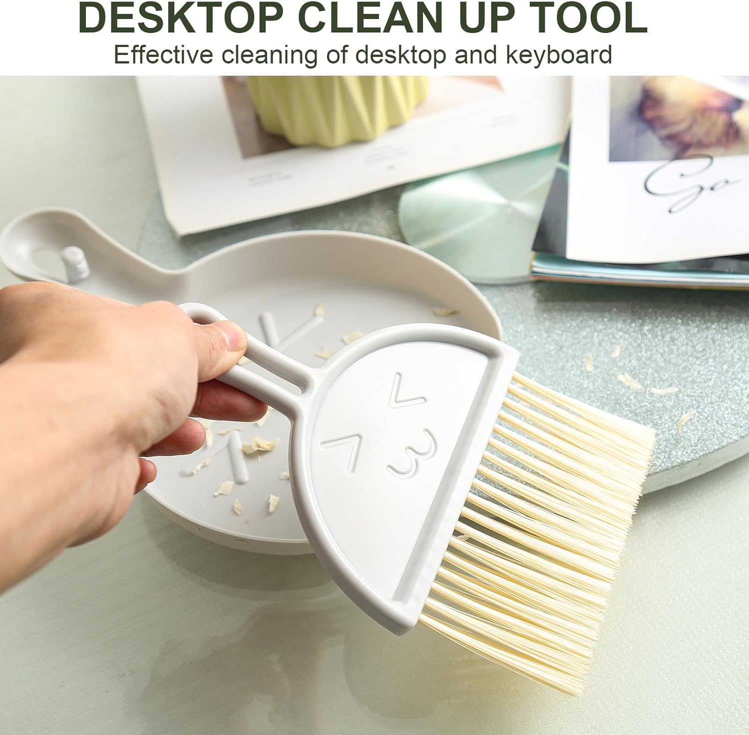 Broom with Dustpan Combo Set, Broom and Dustpan Set with Long Handle, Kitchen Broom for Sweeping Indoor Outdoor, Standing Dust Pan and Brush Broom Set for Home Office Lobby Floor Cleaning, Grey - Image 7