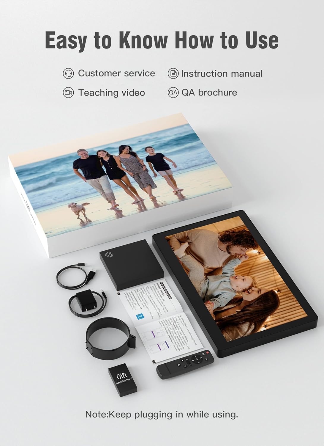 🛒 Flаѕh Sаlе Brvatoe 15.6 Inch WiFi Digital Picture Frame, 1920x1080 FHD Touch Screen, Effortless to USE, Share Photos and Videos Instantly via Email or App, Large Digital Photo Frame with 16GB Storage