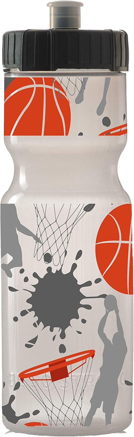 50 Strong 22oz Kids Basketball Sports Squeeze Water Bottle – BPA-Free with Pull Top Cap – Durable & Reusable for School, Boys & Girls – Made in USA
