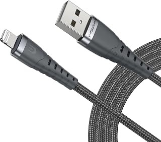 UNBREAKcable iPhone Charger Cable - [Apple MFi Certified] Nylon Braided C89 Apple Charger Cable Lightning Charging Lead for iPhone 14 13 12 11 Pro Max XR XS X 8 7 6s 6 Plus SE 2022 iPad iPod-1M