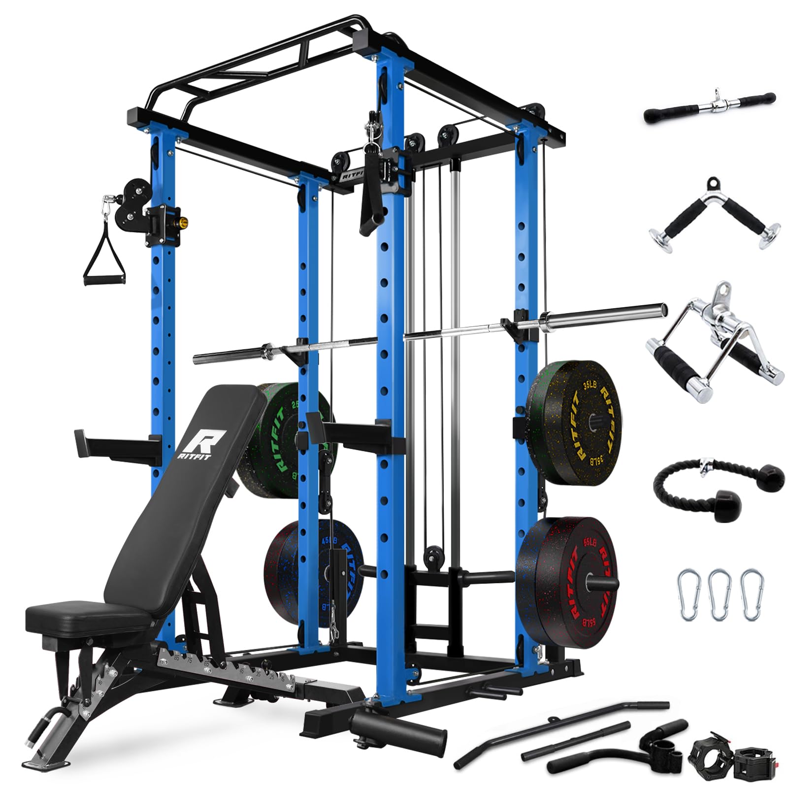 Ritfit Power Cage With Optional Lat Pulldown Cable Crossover