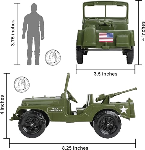 Miniatura 2 de TimMee RECON PATROL M38 Military 4x4 - Figura de acción verde oliva, fabricada en Estados Unidos