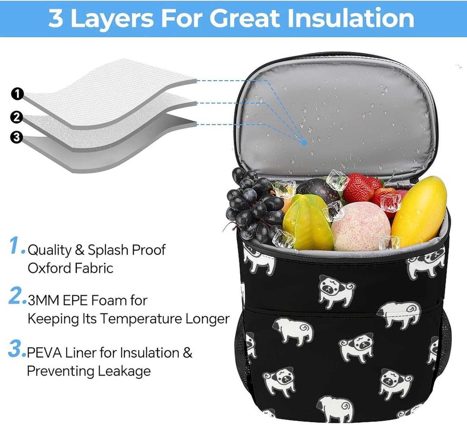 保冷バッグの概念を変える、次世代の最新クーラーバッグ！GLEA 保冷バッグ｜マクアケ - アタラシイものや体験の応援購入サービス パグ犬 保冷リュック クーラーバッグ 保冷バッグ クーラーバックパック バックパック クーラーバッグ