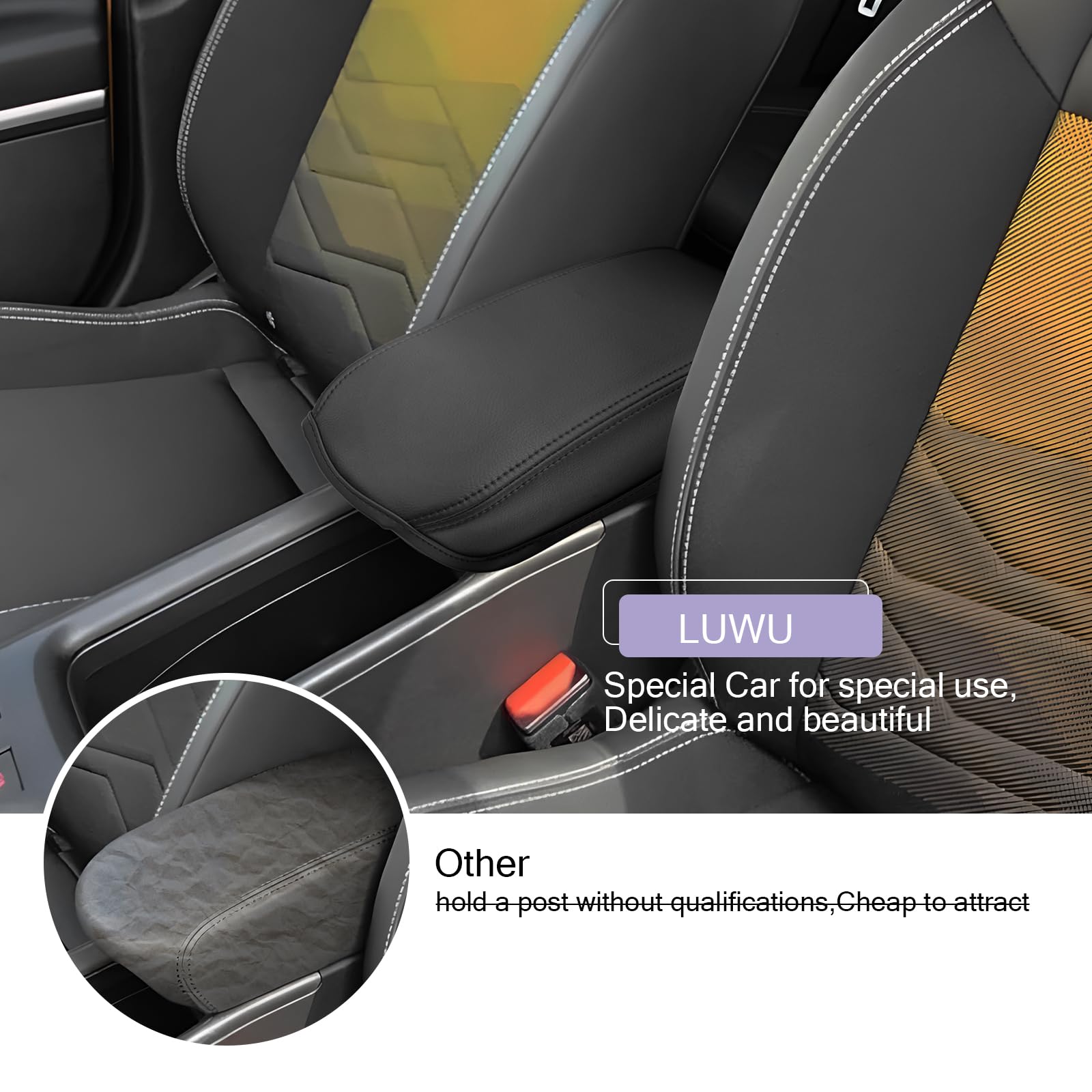 LUWU Compatibile con Jeep Avenger 2023 2024 2025 2026 Copertura per Bracciolo Centrale Coperchio Avenger EV Hybrid Coperchio In Pelle Custodia Protettiva Consolle Centrale 4XE / 4X4 Accessori