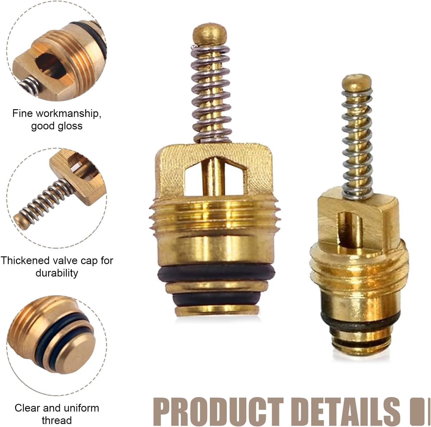 7 PCS Air Conditioning Valve Core Kit, AC High/Low Pressure Port Caps, Anti-Leakage Refrigeration Valve Stem Cores, Universal for Most Cars (Black)